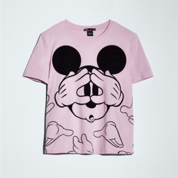 Zara x Disney Mickey Mouse‎ T-Shirt Purple Women's Size Small - Picture 1 of 4